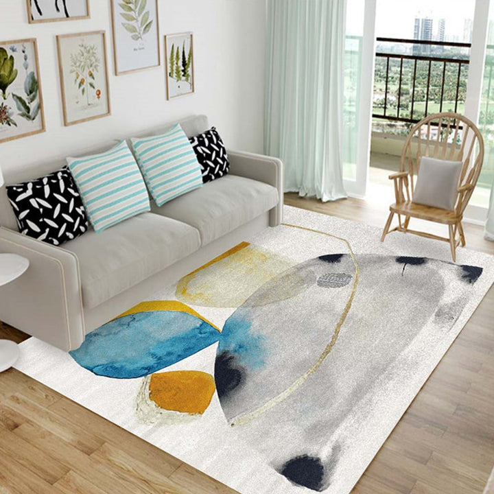 Nordic Living Room Rug Multicolored Patterned Rug Polyester Stain Resistant Washable Non-slip Rug | Bowlift