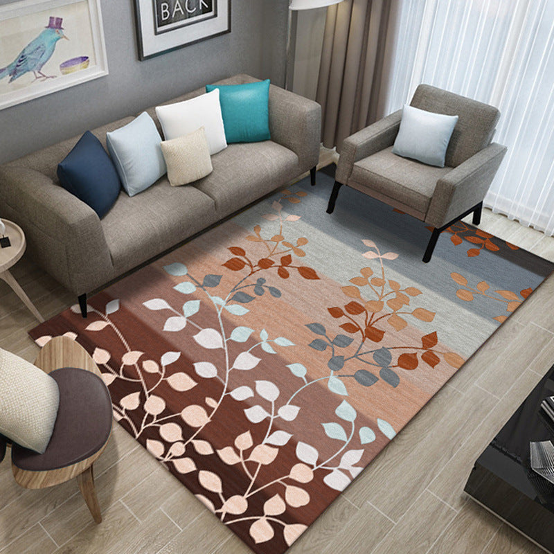 Nordic Living Room Rug Multicolored Patterned Rug Polyester Stain Resistant Washable Non-slip Rug | Bowlift