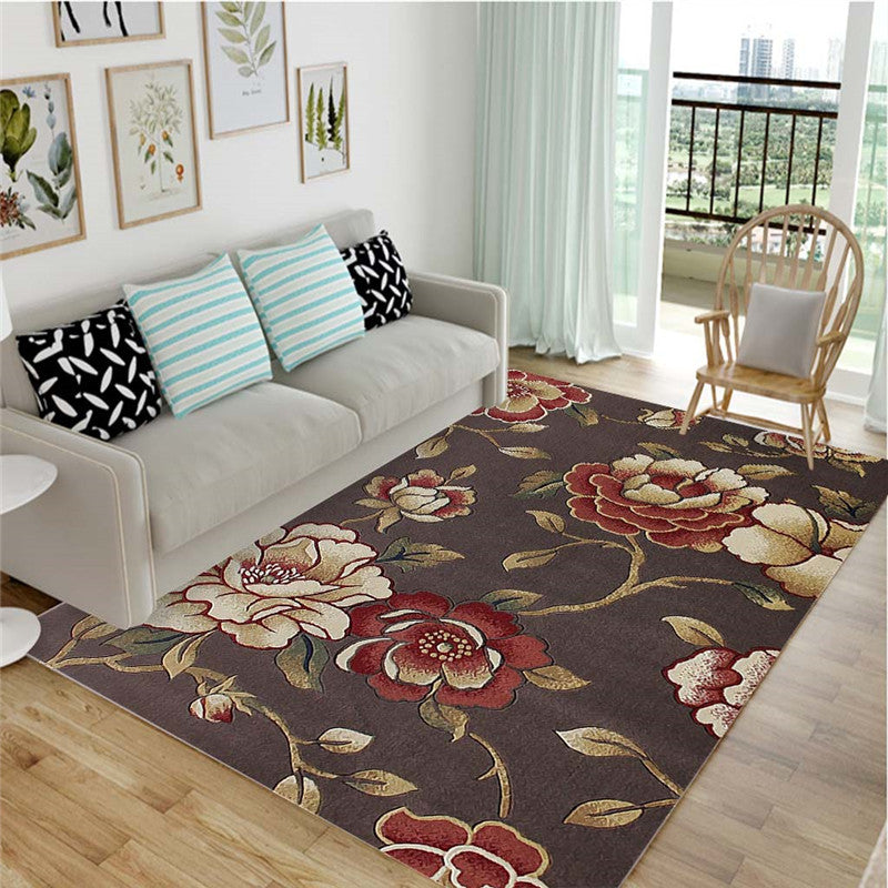 Nordic Living Room Rug Multicolored Patterned Rug Polyester Stain Resistant Washable Non-slip Rug | Bowlift