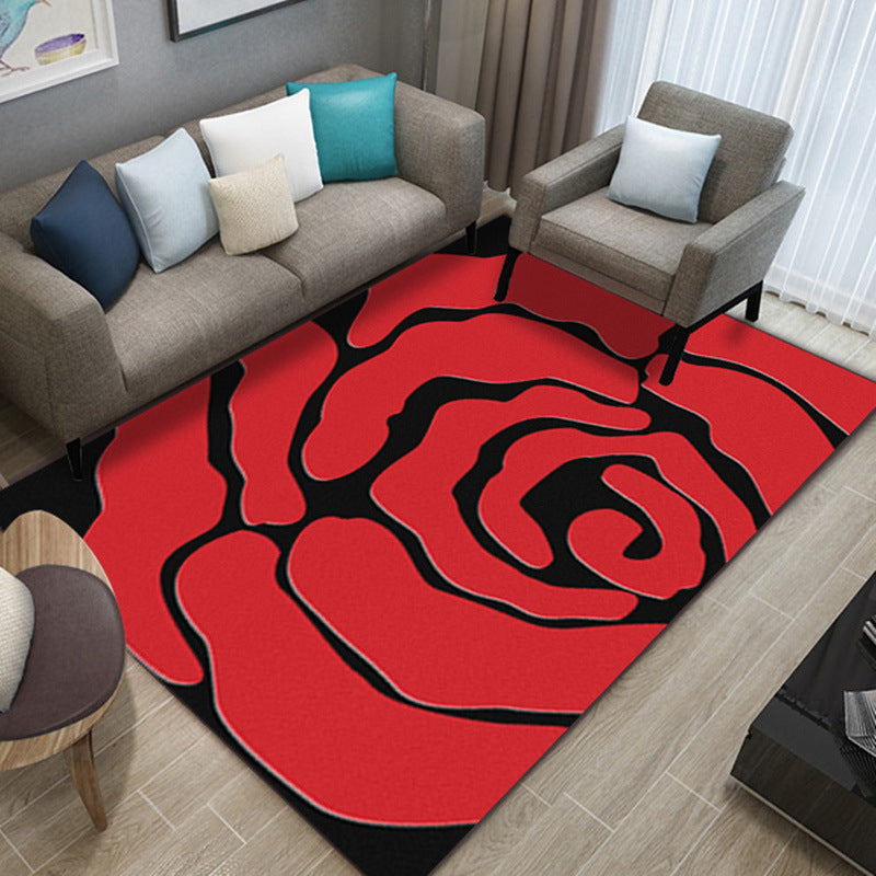 Nordic Living Room Rug Multicolored Patterned Rug Polyester Stain Resistant Washable Non-slip Rug | Bowlift