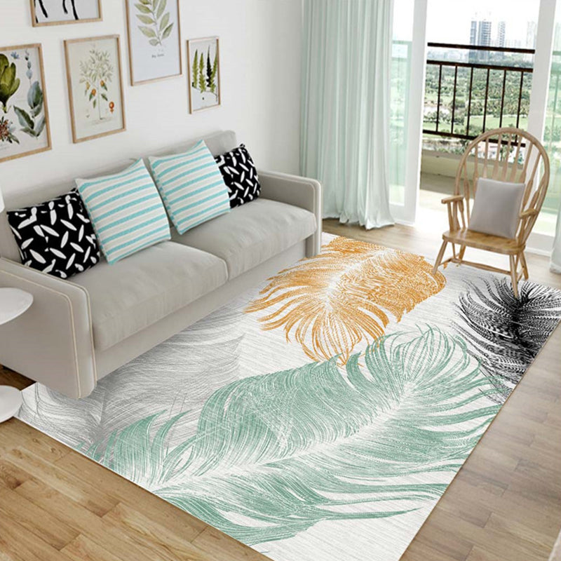 Nordic Living Room Rug Multicolored Patterned Rug Polyester Stain Resistant Washable Non-slip Rug | Bowlift