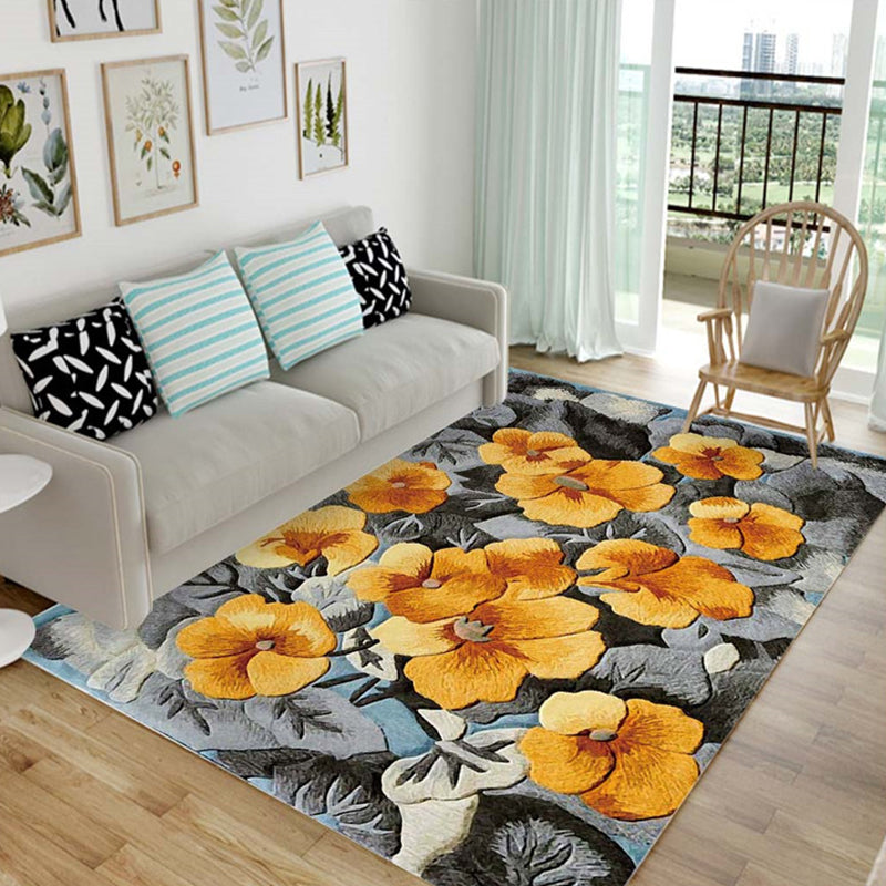 Nordic Living Room Rug Multicolored Patterned Rug Polyester Stain Resistant Washable Non-slip Rug | Bowlift