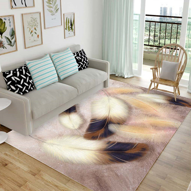 Nordic Living Room Rug Multicolored Patterned Rug Polyester Stain Resistant Washable Non-slip Rug | Bowlift