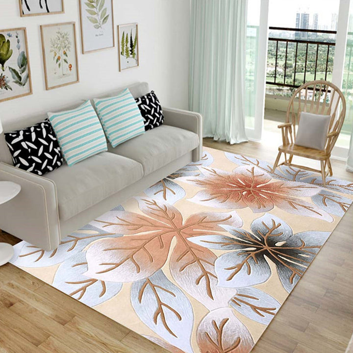 Nordic Living Room Rug Multicolored Patterned Rug Polyester Stain Resistant Washable Non-slip Rug | Bowlift