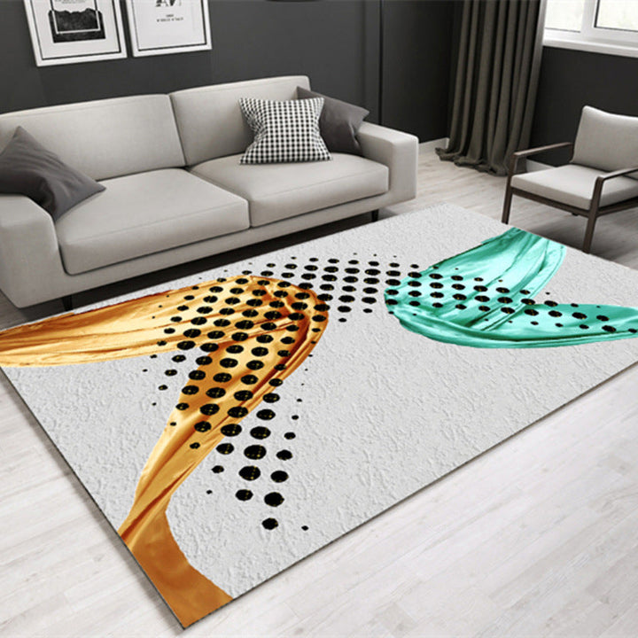 Multicolored Lounge Rug Modern Leaf Pattern Rug Polypropylene Non-Slip Backing Pet-Friendly Washable Rug | Bowlift
