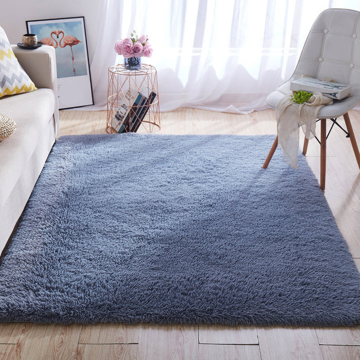BowLift | Multicolored living room rug Nordic simple rug fluffy machine washable stain resistant non-slip back rug with braided edge