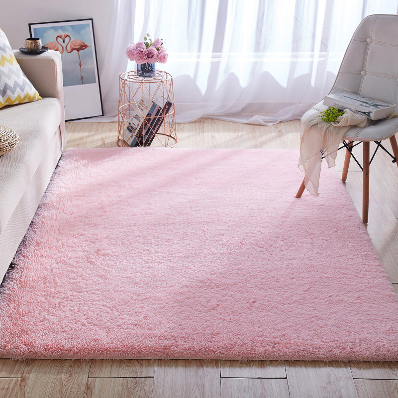 BowLift | Multicolored living room rug Nordic simple rug fluffy machine washable stain resistant non-slip back rug with braided edge