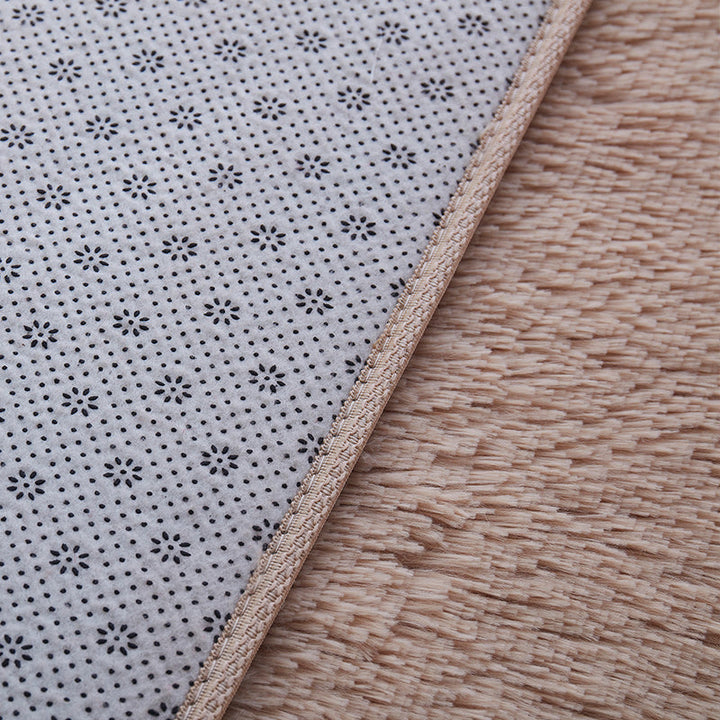 BowLift | Multicolored living room rug Nordic simple rug fluffy machine washable stain resistant non-slip back rug with braided edge