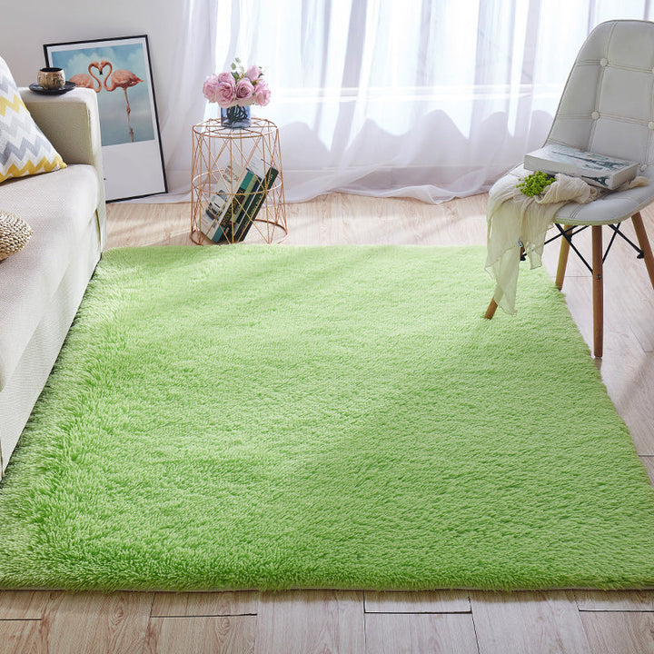 BowLift | Multicolored living room rug Nordic simple rug fluffy machine washable stain resistant non-slip back rug with braided edge