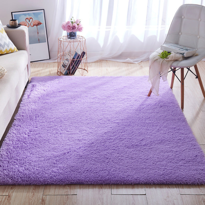 BowLift | Multicolored living room rug Nordic simple rug fluffy machine washable stain resistant non-slip back rug with braided edge