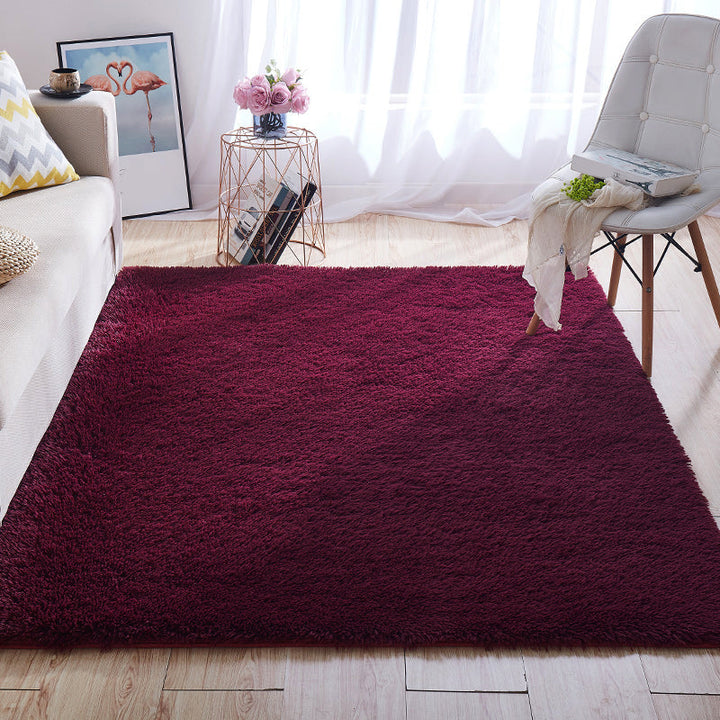 BowLift | Multicolored living room rug Nordic simple rug fluffy machine washable stain resistant non-slip back rug with braided edge