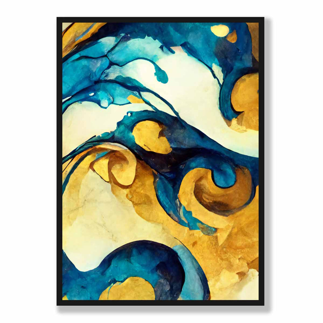 Abstract Art Print in Yellow and Blue No. 2 | Bowlift