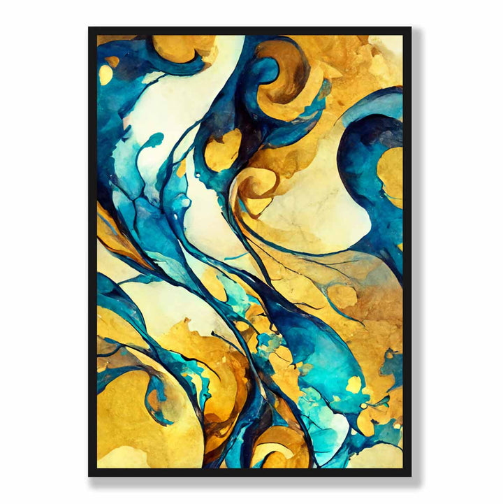 Abstract Art Print in Yellow and Blue No. 3 | Bowlift