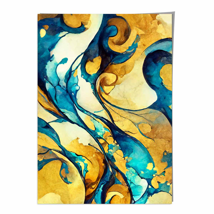 Abstract Art Print in Yellow and Blue No. 3 | Bowlift