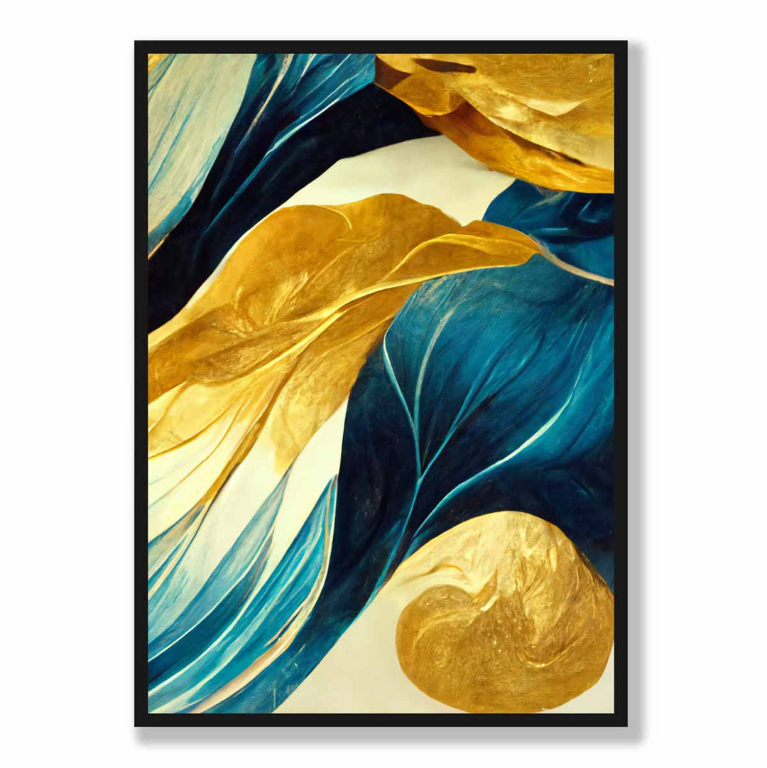 Abstract art print in yellow beige and blue No. 2 | Bowlift