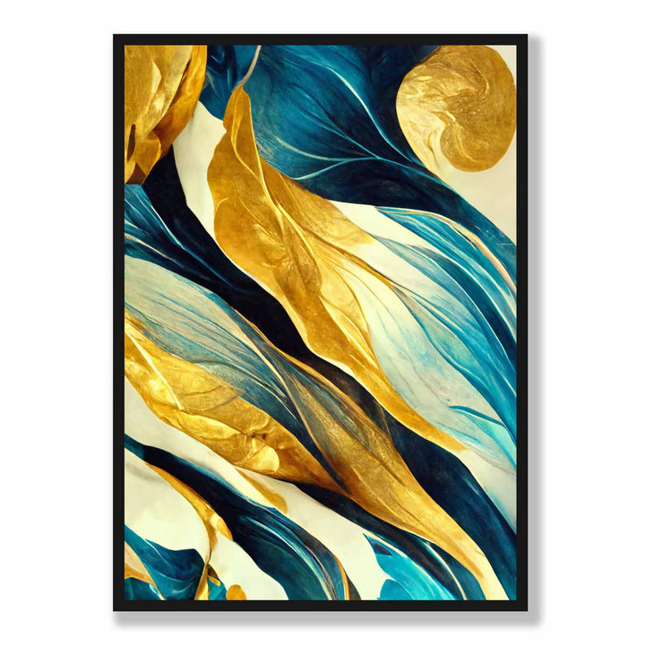 Abstract Art Print in Yellow Beige and Blue No. 3 | Bowlift