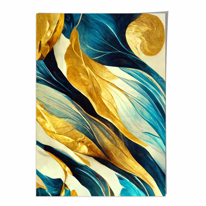Abstract Art Print in Yellow Beige and Blue No. 3 | Bowlift