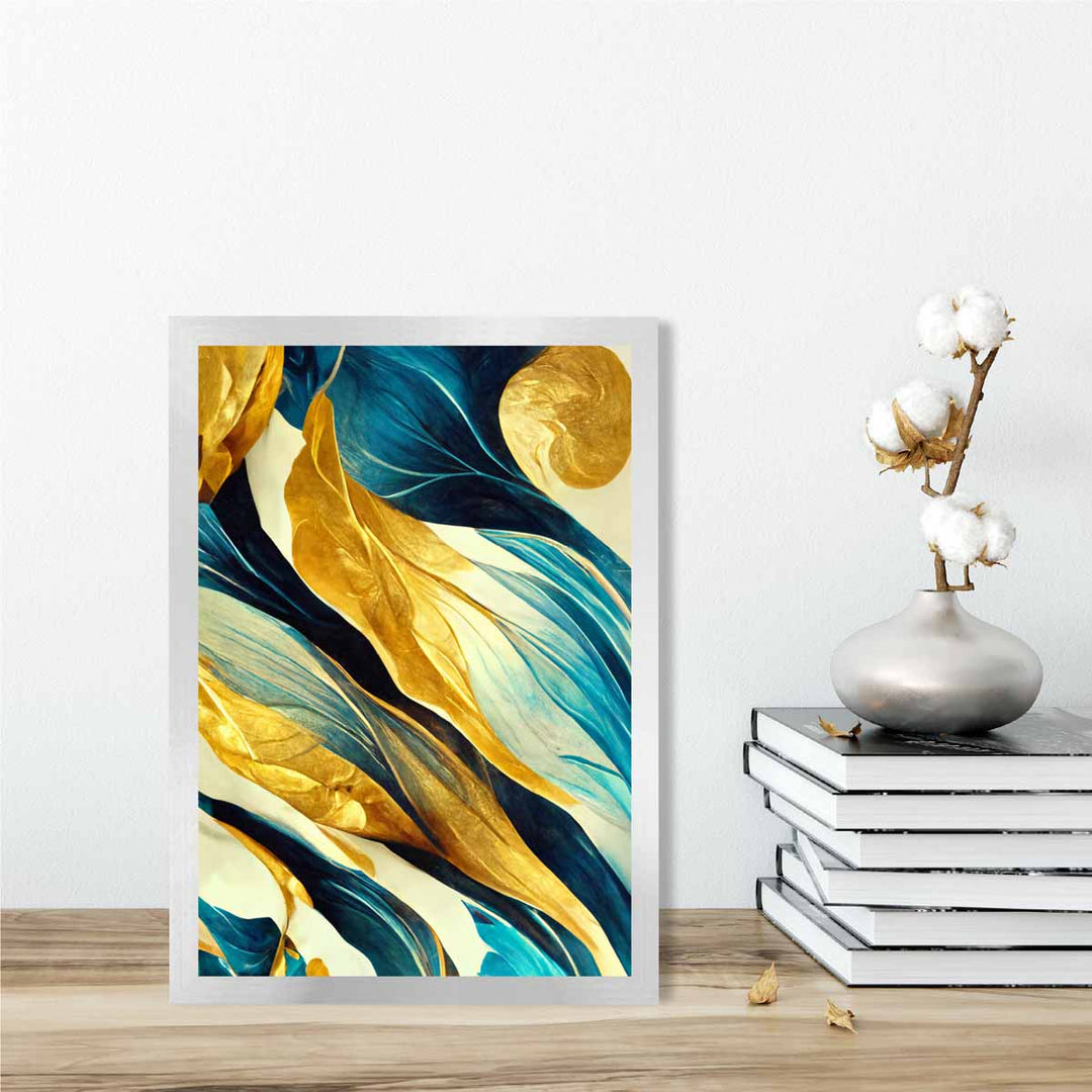 Abstract Art Print in Yellow Beige and Blue No. 3 | Bowlift