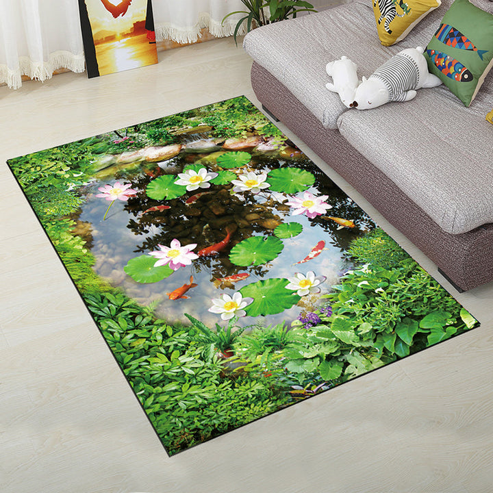 BowLift | Personality Scandinavian Carpet Multi Colors 3D Print Scenery Carpet Washable Non-slip Stain-resistant Rug for Home