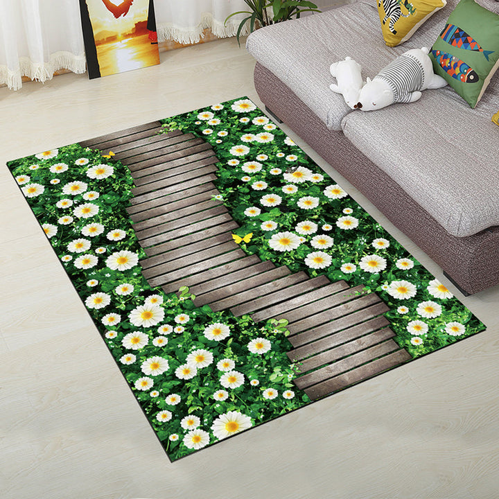 BowLift | Personality Scandinavian Carpet Multi Colors 3D Print Scenery Carpet Washable Non-slip Stain-resistant Rug for Home