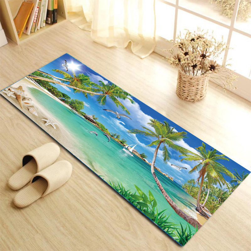 BowLift | Contemporary Patterned Runner Multi-Colored Synthetic Carpet Machine Washable Non-Slip Stain Resistant Carpet for Door