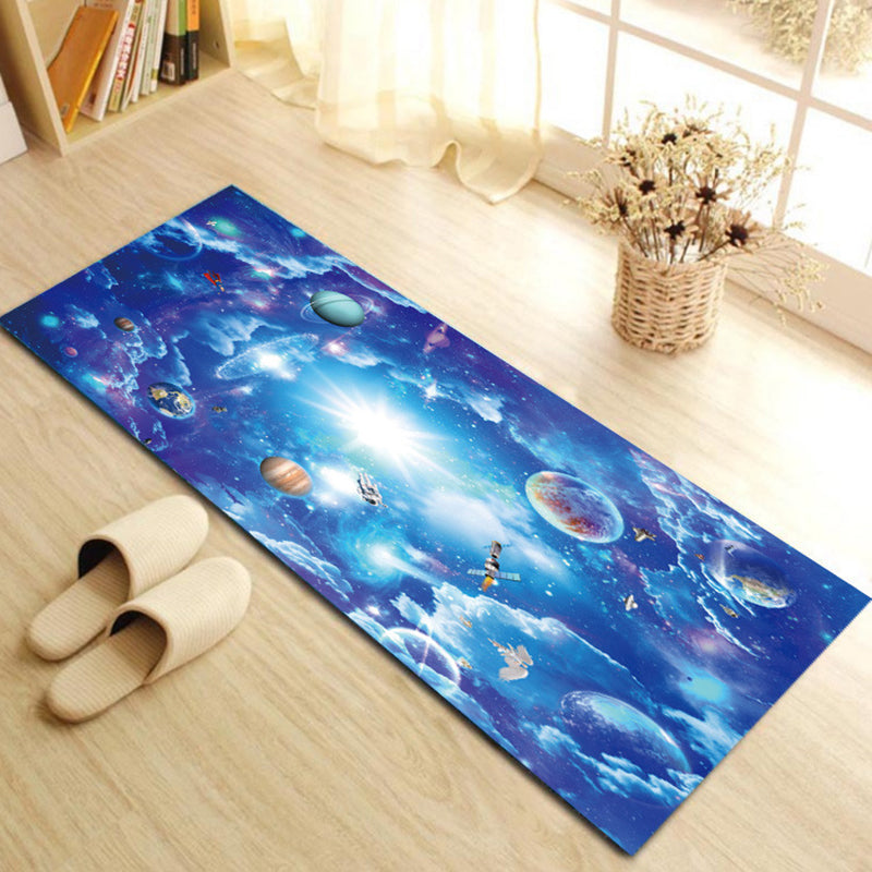BowLift | Contemporary Patterned Runner Multi-Colored Synthetic Carpet Machine Washable Non-Slip Stain Resistant Carpet for Door