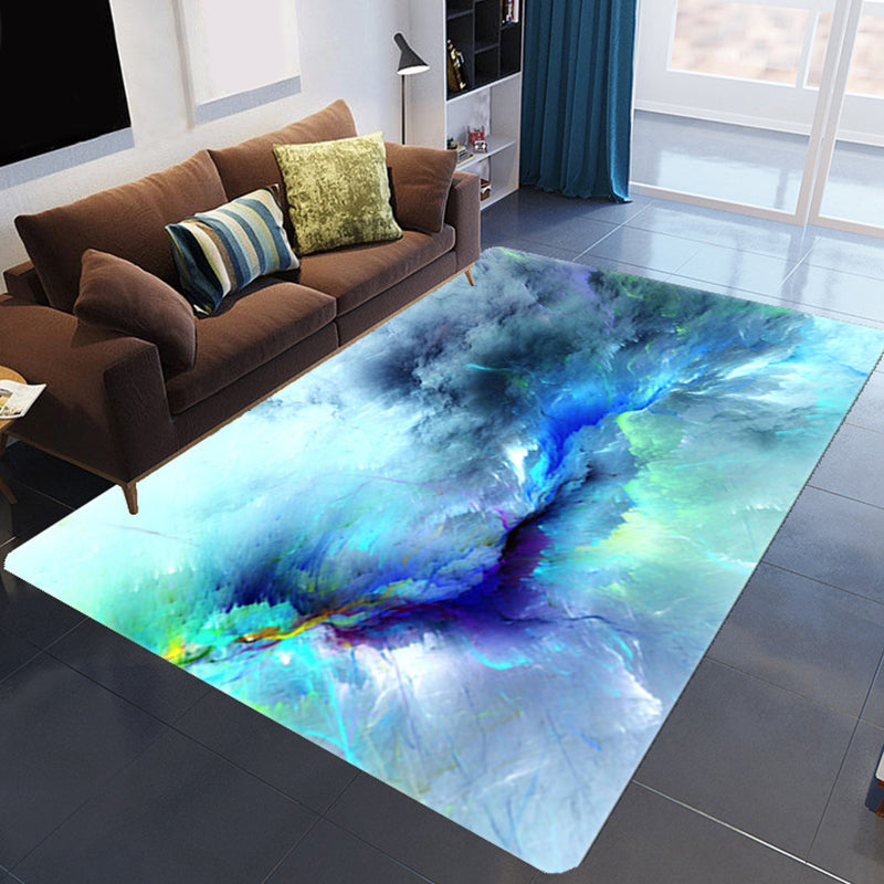 BowLift | Magnificent 3D Evening Clouds Rug Multicolor Modern Rug Synthetic Washable Stain Resistant Nonslip Back Rug for Living Room