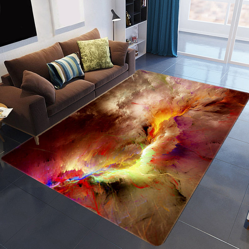 BowLift | Magnificent 3D Evening Clouds Rug Multicolor Modern Rug Synthetic Washable Stain Resistant Nonslip Back Rug for Living Room