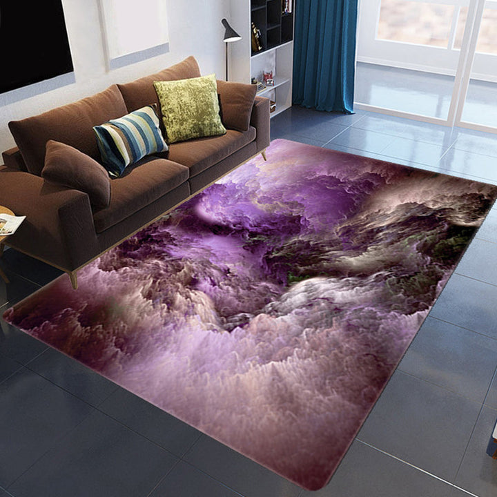BowLift | Magnificent 3D Evening Clouds Rug Multicolor Modern Rug Synthetic Washable Stain Resistant Nonslip Back Rug for Living Room