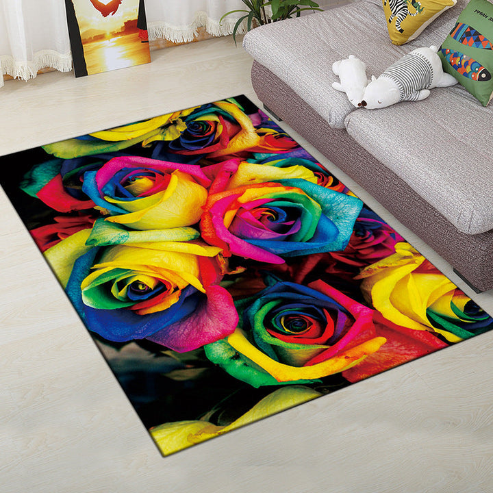BowLift | Multi-Color Modern Rug Polyester Digital Graphic Living Room Rug Non-Slip Back Pet-Friendly Washable Rug for Guest Room