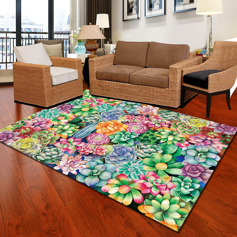 BowLift | Multi-Color Modern Rug Polyester Digital Graphic Living Room Rug Non-Slip Back Pet-Friendly Washable Rug for Guest Room