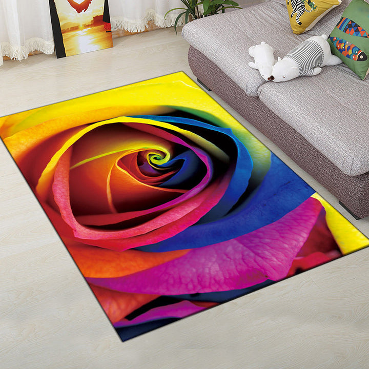 BowLift | Multi-Color Modern Rug Polyester Digital Graphic Living Room Rug Non-Slip Back Pet-Friendly Washable Rug for Guest Room