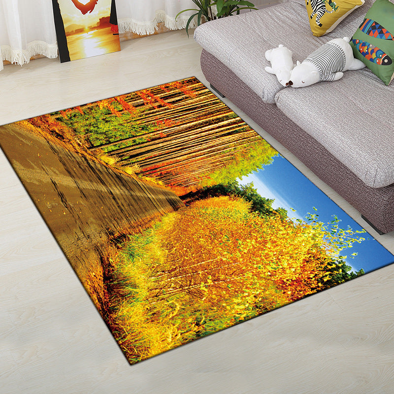 BowLift | Multi-Color Modern Rug Polyester Digital Graphic Living Room Rug Non-Slip Back Pet-Friendly Washable Rug for Guest Room