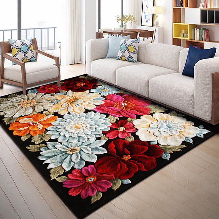 BowLift | Multi-Color Modern Rug Polyester Digital Graphic Living Room Rug Non-Slip Back Pet-Friendly Washable Rug for Guest Room