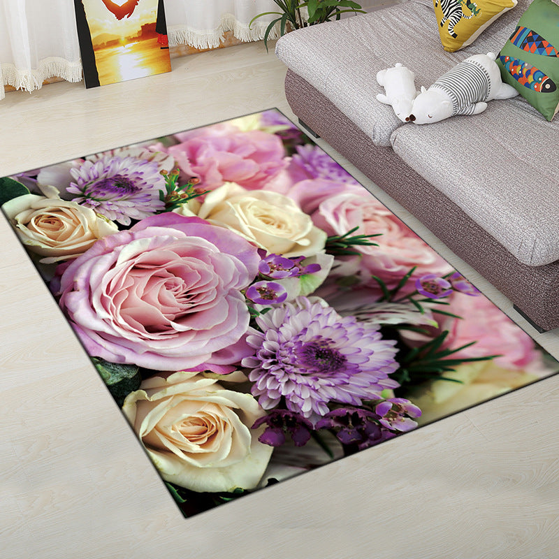 BowLift | Multi-Color Modern Rug Polyester Digital Graphic Living Room Rug Non-Slip Back Pet-Friendly Washable Rug for Guest Room