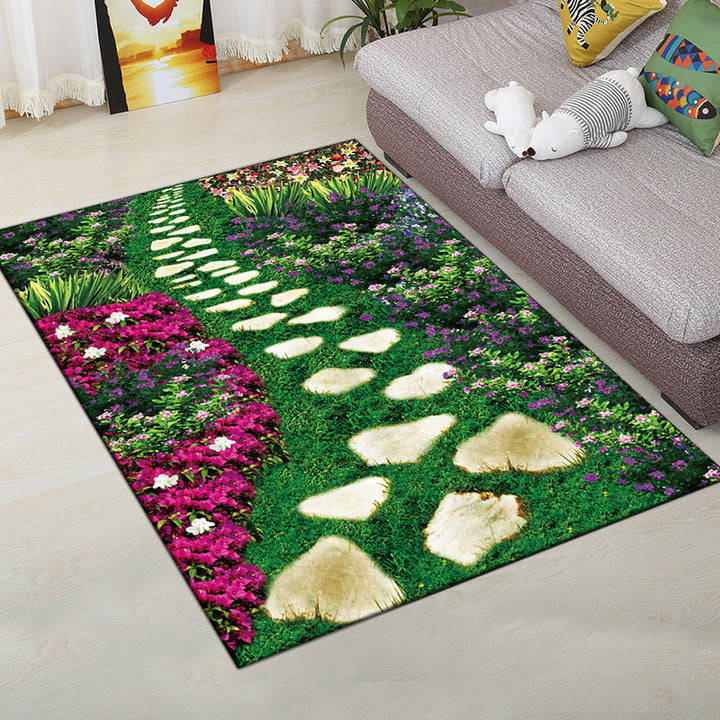 BowLift | Multi-Color Modern Rug Polyester Digital Graphic Living Room Rug Non-Slip Back Pet-Friendly Washable Rug for Guest Room