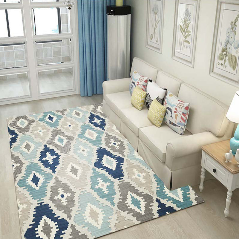 BowLift | Multicolor 3D Illusion Geometry Rug Polyester Modernist Rug Non-Slip Pet-Friendly Machine Washable Rug for the Large Room