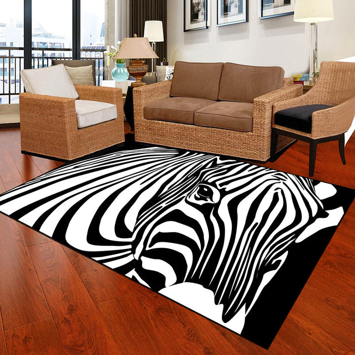 BowLift | Black and White Novelty Rug Polypropylene Optical Illusions Geometric Carpet Stain Resistant Pet Friendly Non Slip Rug for Home