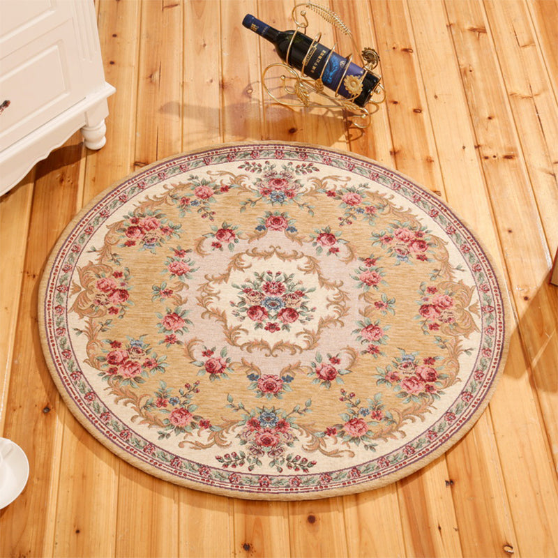 BowLift | Rustic Flower Area Rug Multi Color Cotton Rug Non-Slip Washable Rug for Dining Room