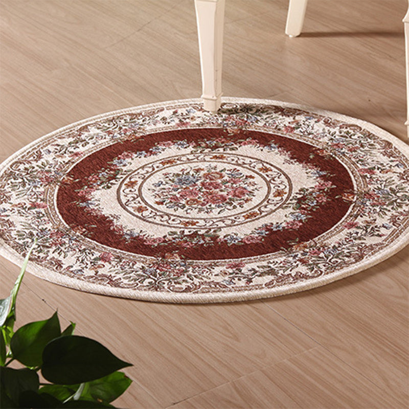 BowLift | Nostalgia Multicolored Peony Rug Polypropylene Antique Rug Pet Friendly Non-Slip Back Stain Resistant Rug for Large Rooms