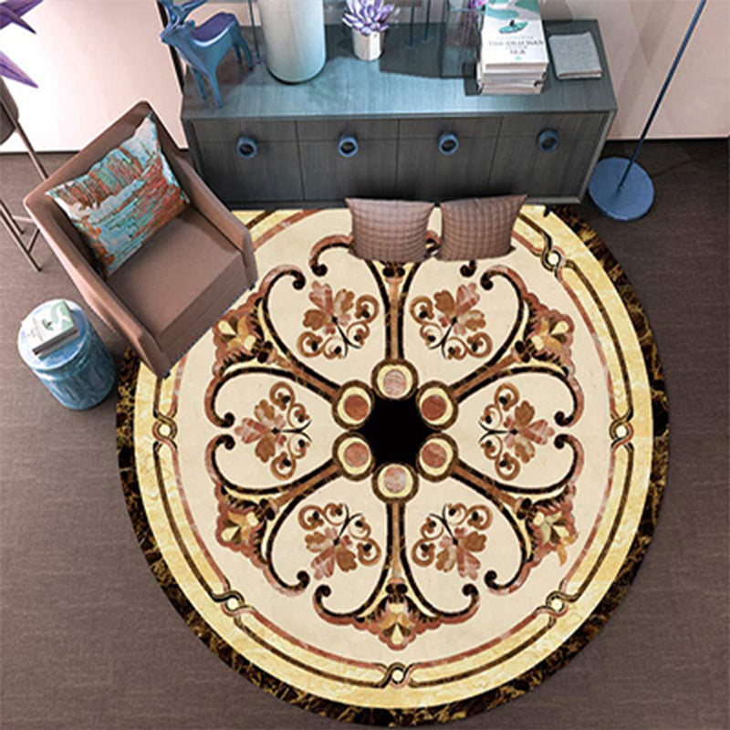 BowLift | Victorian Bedroom Carpet Multicolored Peony Carpet Polyester Stain Resistant Washable Non-Slip Carpet