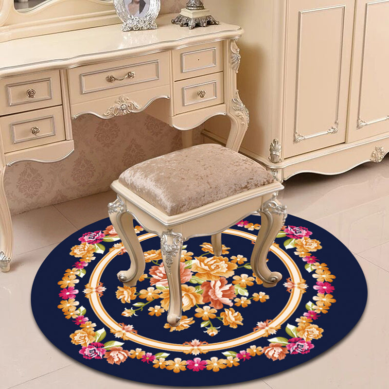 BowLift | Victorian Bedroom Carpet Multicolored Peony Carpet Polyester Stain Resistant Washable Non-Slip Carpet