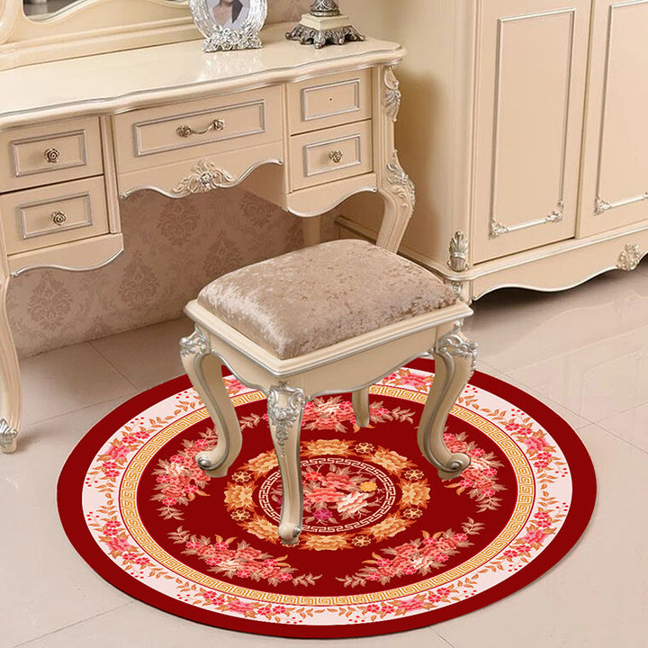 BowLift | Victorian Bedroom Carpet Multicolored Peony Carpet Polyester Stain Resistant Washable Non-Slip Carpet
