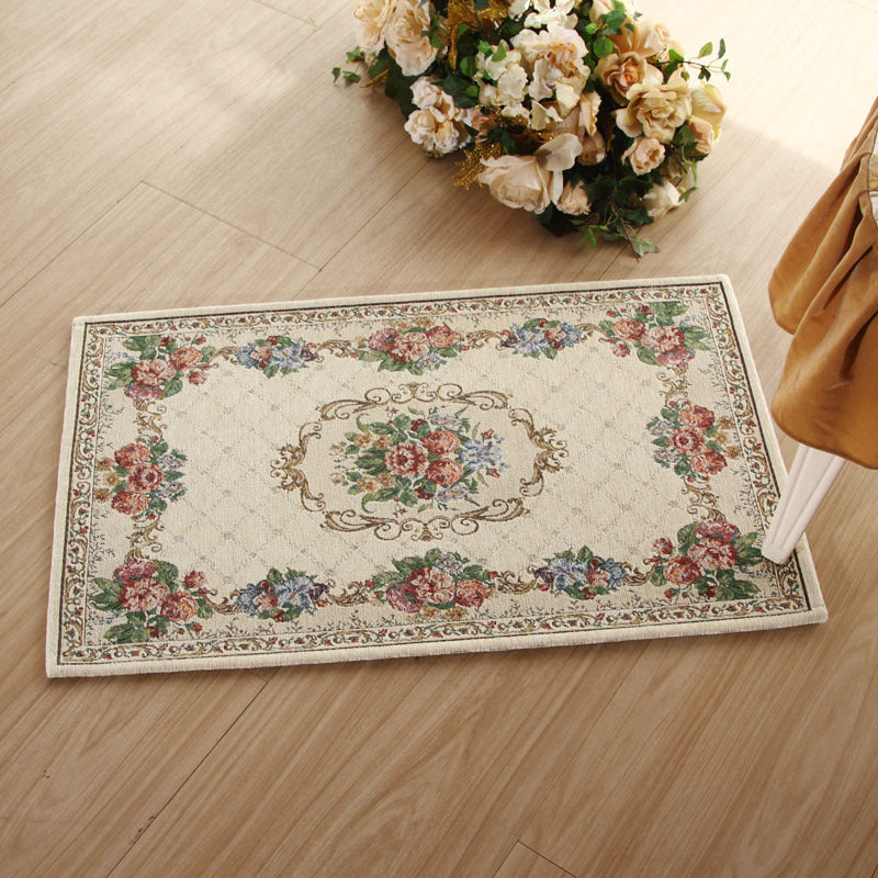 BowLift | Victorian floral structure carpet Multicolor Synthetic carpet Washable Non-slip Stain-resistant carpet for bedroom