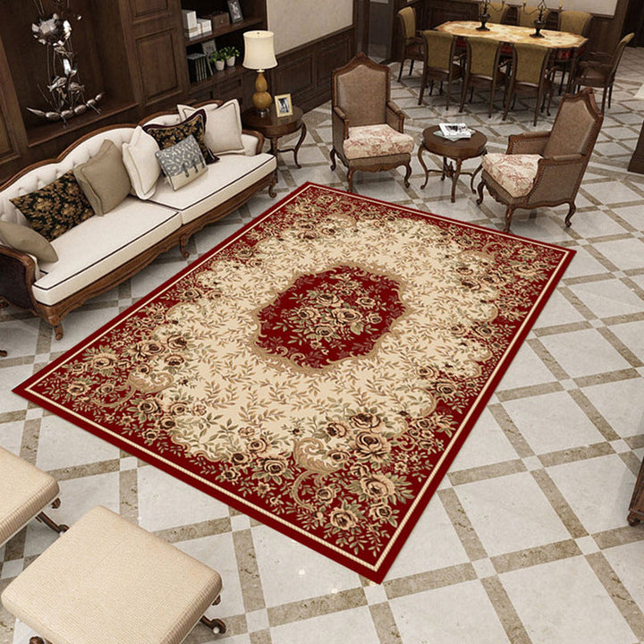 BowLift | Beautiful multicolored jacquard rug polypropylene traditional rug stain-resistant washable non-slip backing rug for room
