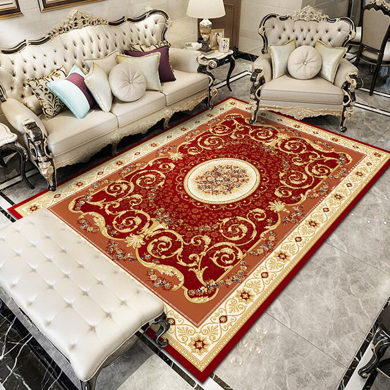 BowLift | Glam Floral Swirls Rug Multicolor Victorian Rug Synthetic Pet Friendly Non-Slip Stain Resistant Carpet for Home