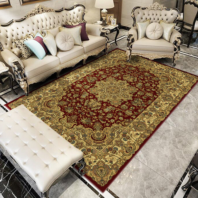 BowLift | Glam Floral Swirls Rug Multicolor Victorian Rug Synthetic Pet Friendly Non-Slip Stain Resistant Carpet for Home