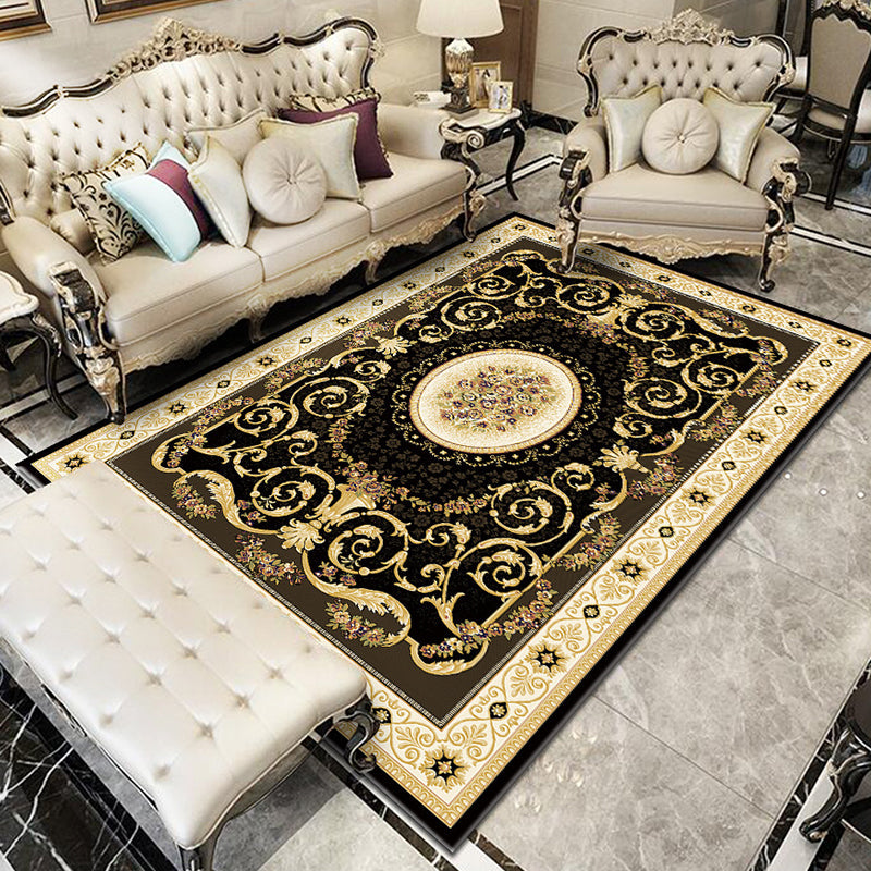 BowLift | Glam Floral Swirls Rug Multicolor Victorian Rug Synthetic Pet Friendly Non-Slip Stain Resistant Carpet for Home