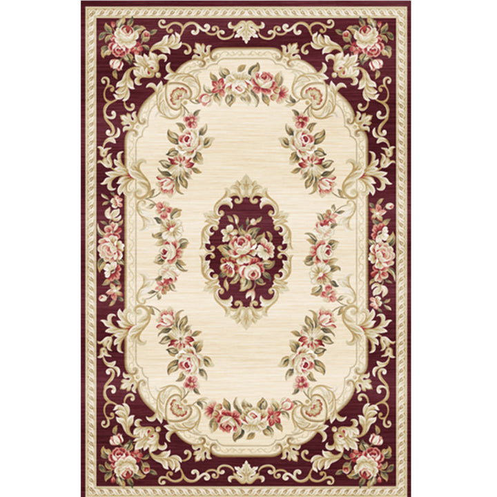 BowLift | Peony Patterned Rug Multicolor Rug Stain Resistant Non-Slip Back Machine Washable Rug for Living Room