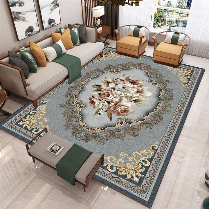 BowLift | Peony Patterned Rug Multicolor Rug Stain Resistant Non-Slip Back Machine Washable Rug for Living Room